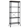 Industrial 5-layer bookshelf in rustic brown, featuring a sturdy rustproof steel frame and five open shelves for.