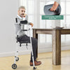 Height adjustable rollator walker with seat and armrest pad, featuring a widened cushion for comfort and stability.