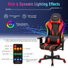 Costway Gaming Chair Adjustable Swivel with Dynamic LED Lights New