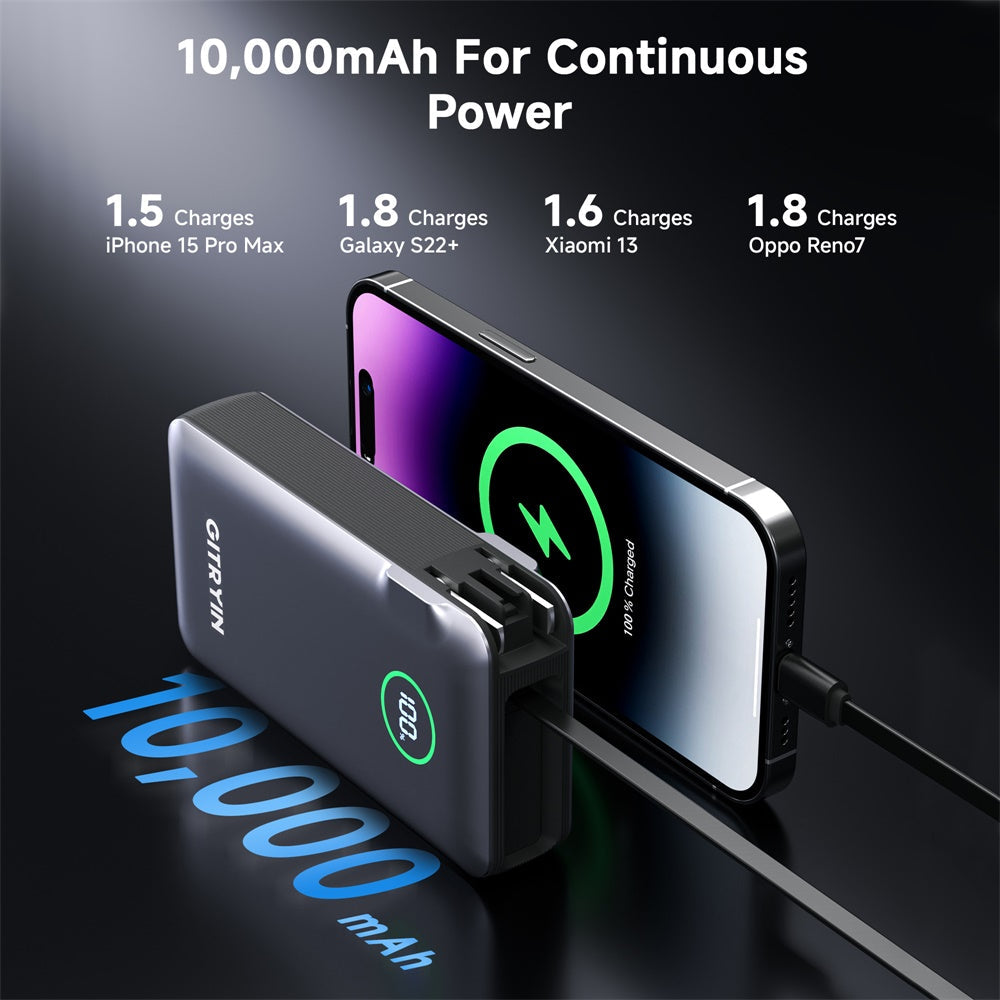 Giraffe Tools PBA10CAUS Retractable Power Bank 10,000mAh 35W New