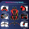 Costway Gaming Chair Adjustable Swivel with Dynamic LED Lights New
