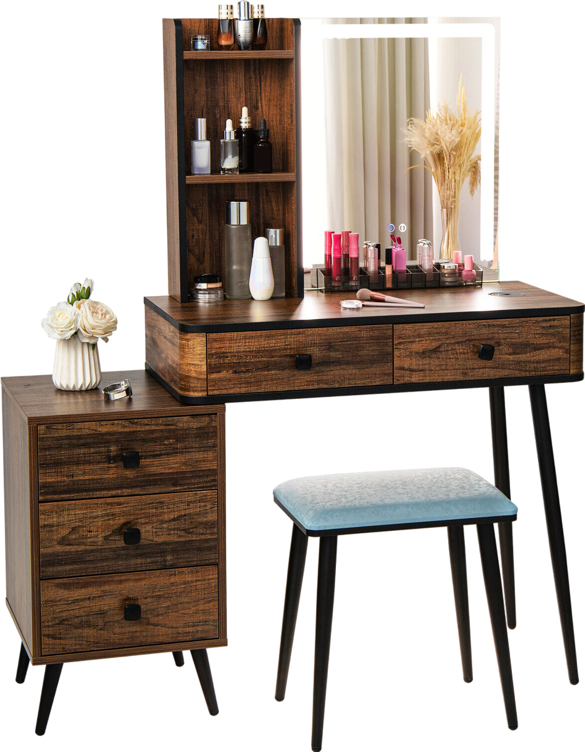 Costway Vanity Makeup Table with Lighted Mirror New