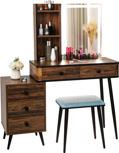 Costway Vanity Makeup Table with Lighted Mirror New