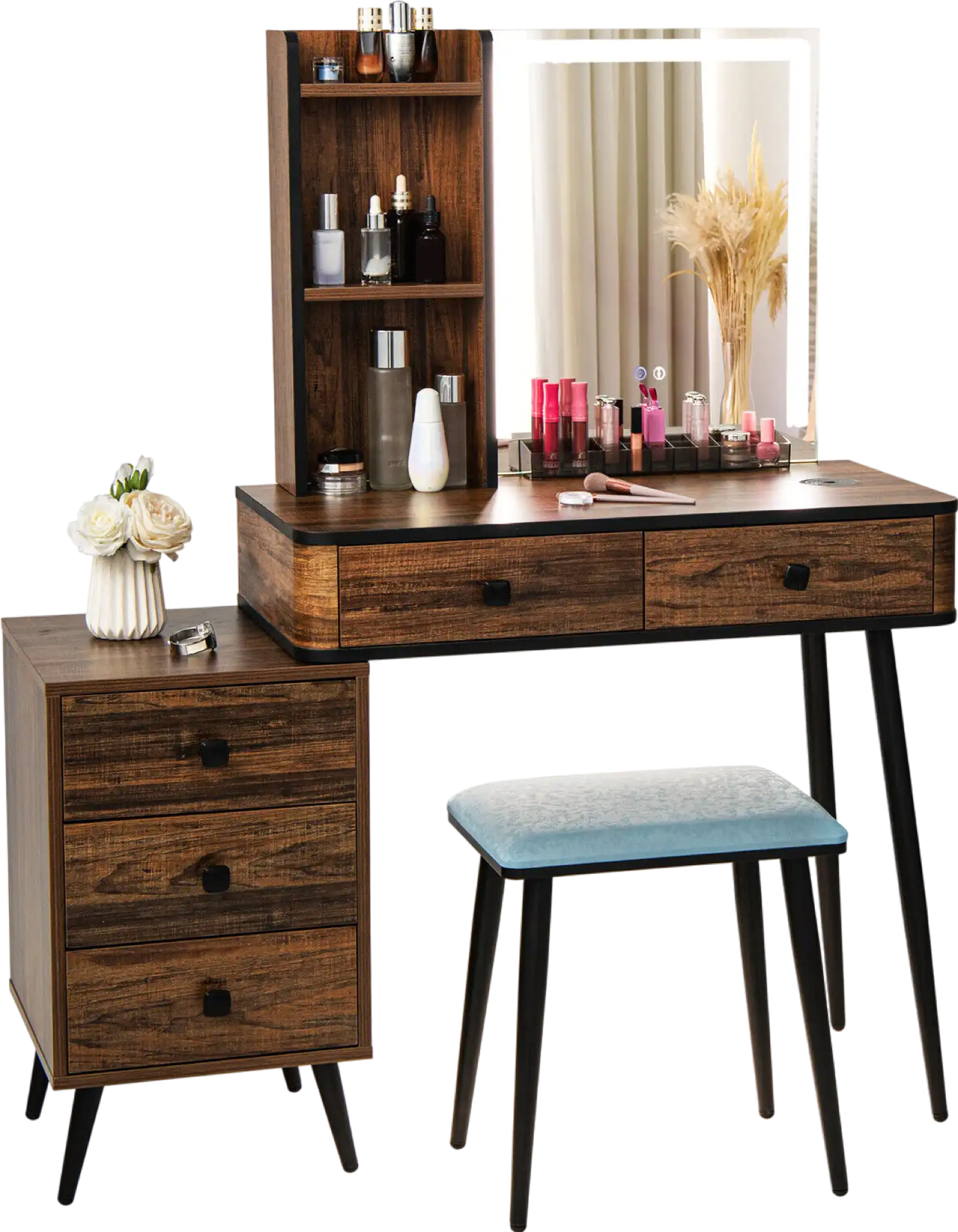 Costway Vanity Makeup Table with Lighted Mirror New