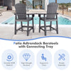 Gray HDPE tall Adirondack barstools with middle connecting tray, perfect for poolside relaxation and easy assembly.