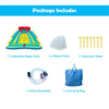 Double side inflatable water slide park with climbing wall, includes repair pack and carrying bag for outdoor fun.