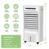 4-in-1 portable evaporative air cooler in white with remote, timer, and adjustable oscillation for effective cooling.