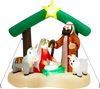 6.7 Feet Christmas Inflatable Nativity Scene with LED Lights