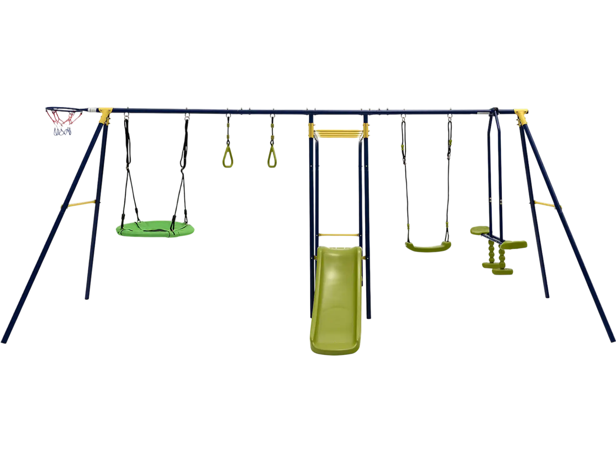 Costway 7-in-1 A-Frame Outdoor Swing Set Backyard Playset 89364217 New