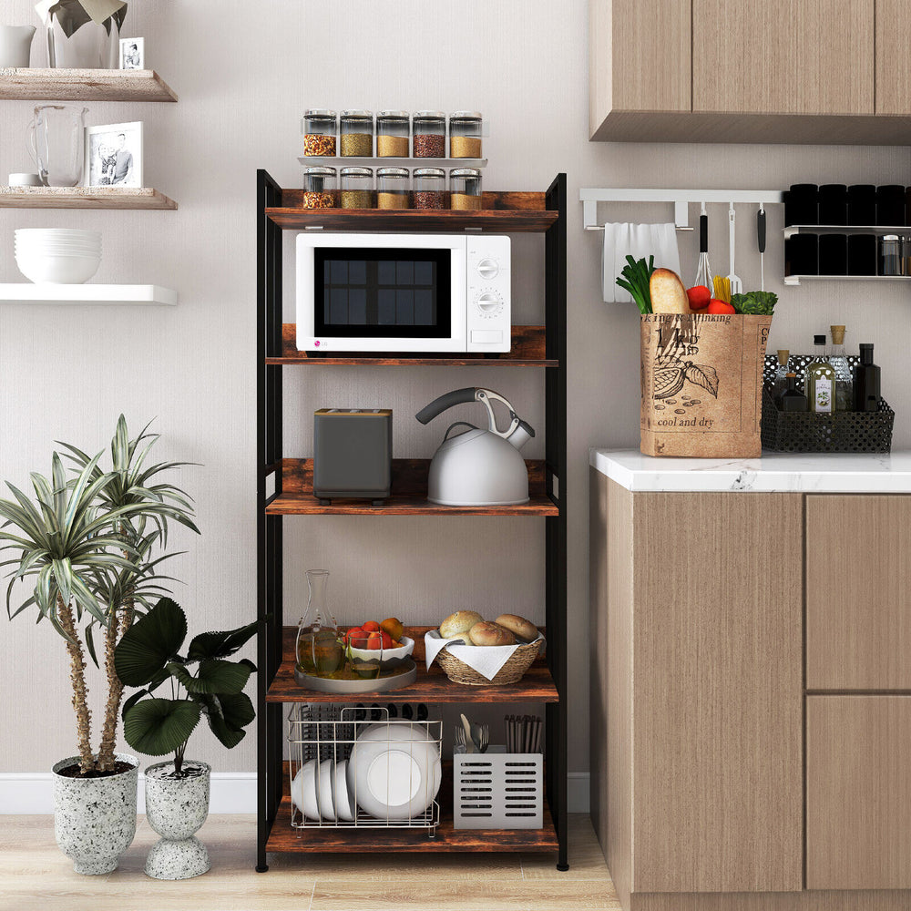 3/5-Tier Industrial Bookshelf Storage Shelf Display Rack with Adjustable Shelves-5Tier - Gallery View 1 of 14