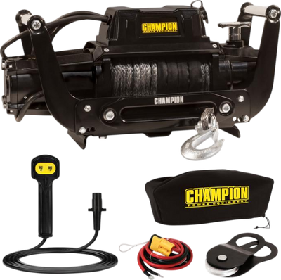 Champion 100427 Electric Winch Kit with Speed Mount 12,000-lb. Synthetic Rope New