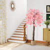 5.5 FT tall artificial cherry blossom tree with pink flowers, featuring a natural wood trunk, ideal for home or office.