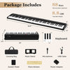 88-key foldable piano keyboard in black with semi-weighted keys, portable design, and included accessories for easy.