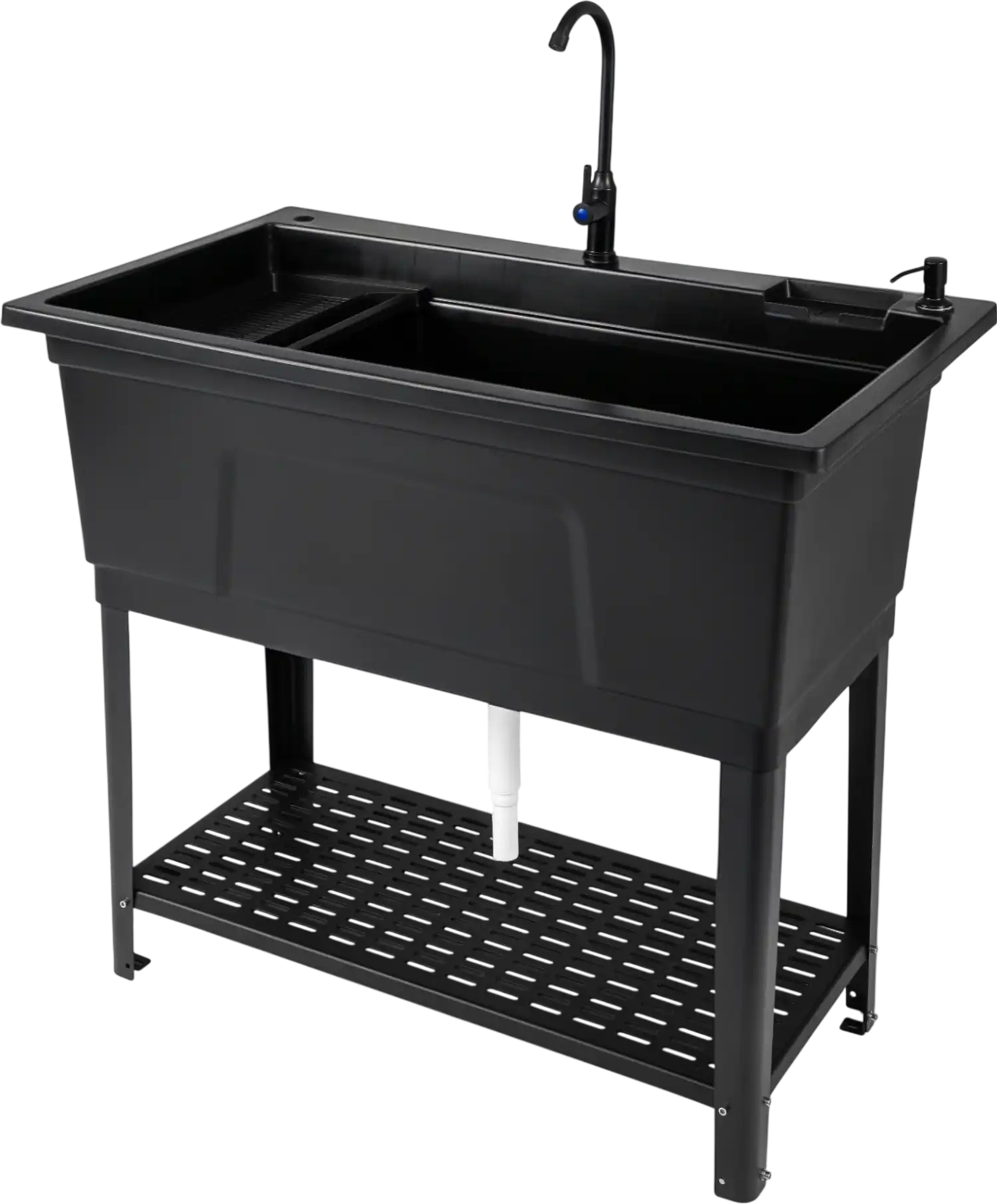 Costway 100L Utility Sink Laundry Tub w/ Rotating Faucet Storage Shelf 86242328 New