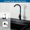 Single-handle black faucet with 360° rotation for the 100L utility sink, ideal for laundry and gardening tasks.