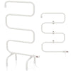 Electric towel warmer drying rack with S-shaped design, 5 rods, and detachable legs for efficient space-saving use.