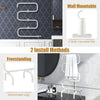 Electric towel warmer drying rack with S-shaped design, featuring wall mount and freestanding options for versatile use.