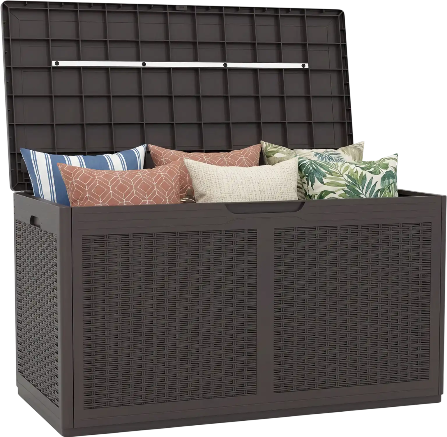Costway 100 Gallon Resin Outdoor Waterproof Deck Box Storage Bench 698217435 New