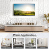 3D wall panels in white PVC, 12" x 12", ideal for DIY interior decoration in living rooms, bedrooms, offices, or.