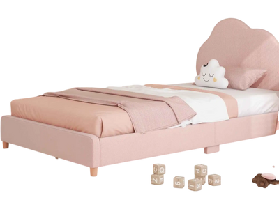 Costway 3-Pc Kids Twin Bed Frame Wardrobe Vanity Table & Stool Set 20247240 New