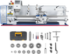 1.5‘’ Spindle Bore Metal Lathe Machine 10'' x 30'' High Precision Brushless Motor Benchtop 0-2000 RPM  Variable Speed Metal Working Machine 1.5HP Small Lathe without Stand 1030V