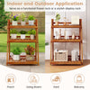 Foldable 3-tier solid wood plant stand showcasing decorative items, perfect for enhancing balconies or living rooms.