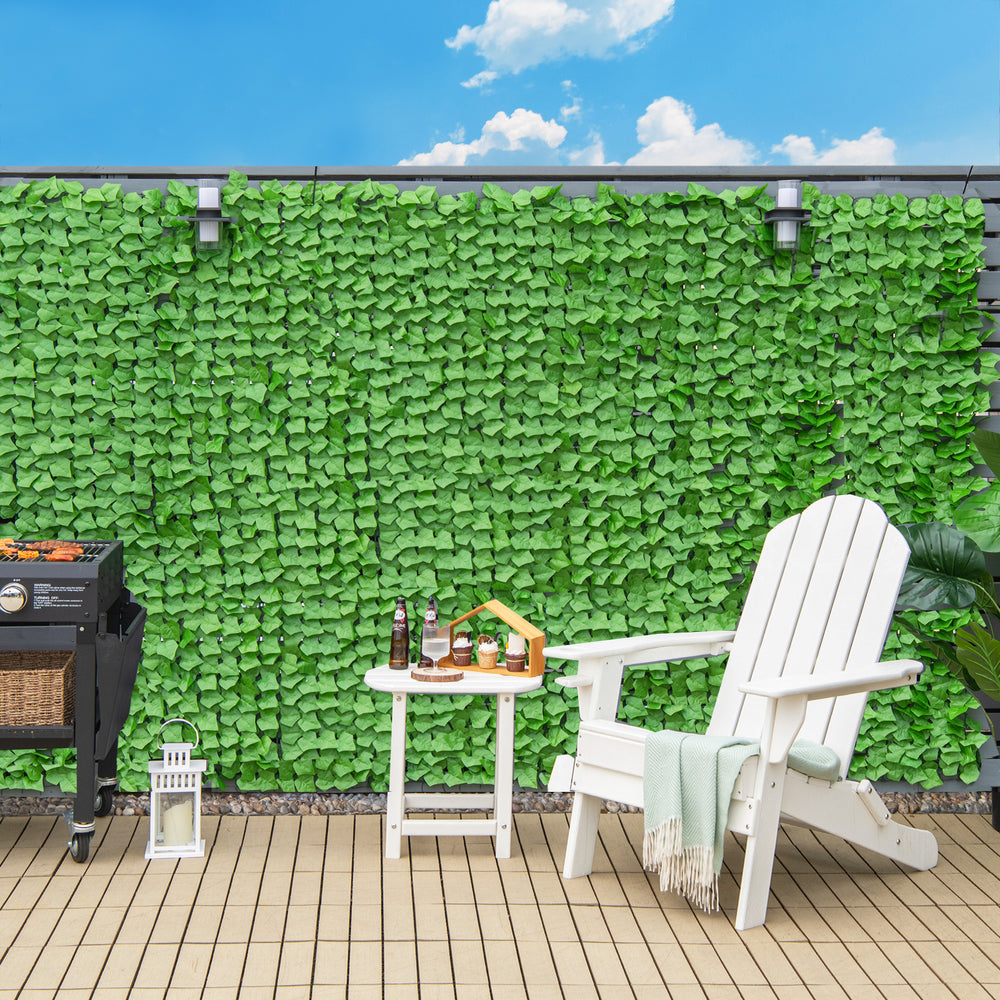 Artificial ivy privacy fence measuring 118 x 39 inches, featuring dense leaves for decorative and privacy purposes.