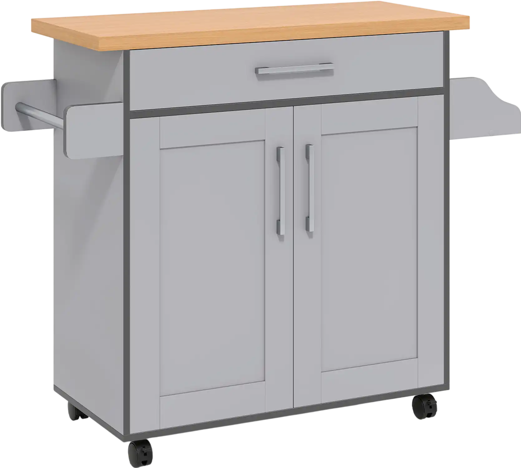Costway Rolling Kitchen Island Cart w/ Towel & Spice Rack 17304692 New