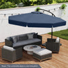 10 Feet Patio Cantilever Umbrella with Cover Tilt Adjustment and Ruffled Edge-Navy - Gallery View 1 of 10