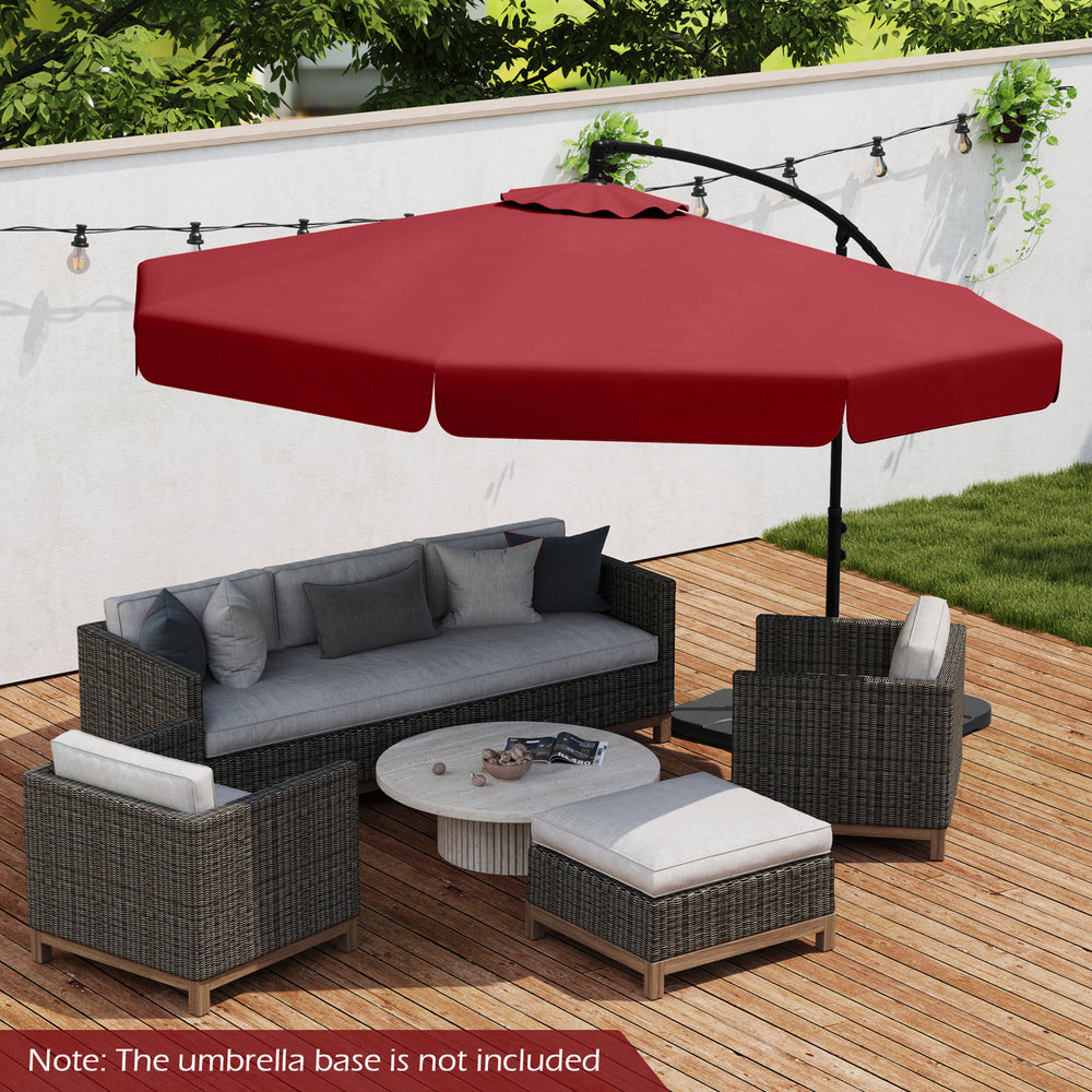 10 Feet Patio Cantilever Umbrella with Cover Tilt Adjustment and Ruffled Edge-Wine - Gallery View 1 of 10