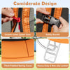Detail of the 10FT outdoor trampoline showing safety buckle, double-sided zipper door, and heavy-duty non-slip ladder.