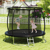 10FT Outdoor Trampoline Heavy-Duty Recreational Trampoline with Safety Enclosure Net-Black - Gallery View 1 of 10