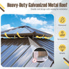Close-up of the double-roof galvanized metal top of a 10x10 feet hardtop gazebo, featuring netting for ventilation.