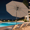 10 Feet Solar Patio Umbrella with 96 Multi-Colored Flowing LED Lights and Tilt Adjustment-Coffee - Gallery View 1 of 10