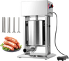 Electric sausage stuffer with 10L capacity, stainless steel tubes, and foot pedal for easy sausage making and cleaning.