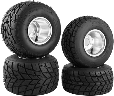 Vevor Go Kart Tires and Rims 10x4.50-5 Front 11x6.0-5 Rear Set of 4 New