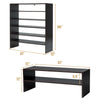 Stackable 31-inch brown shoe rack with two tiers, made of waterproof chipboard, ideal for living room or bedroom.