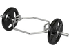 Close-up view of the 56-inch Olympic hexagon deadlift trap bar's knurled handles, designed for optimal grip and.