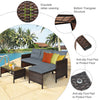 Costway Outdoor Rattan Sofa Set with Coffee Table 3 Pieces New