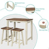 Costway Bar Table with 2 Saddle Bar Stools 3 Piece Set New