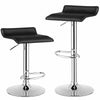 Single adjustable black PU leather backless bar stool with chrome base, featuring a sleek design and comfortable seat.