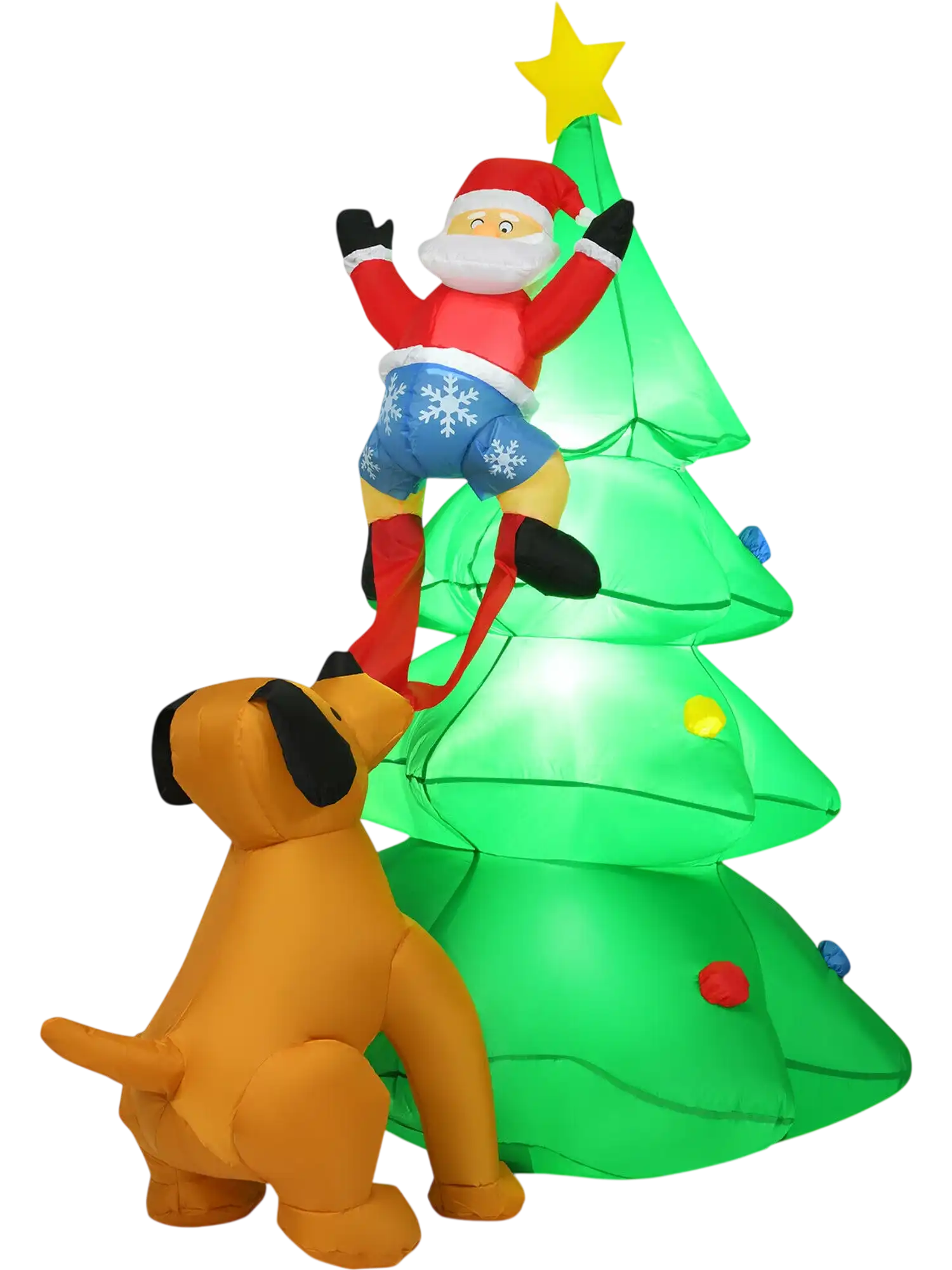 Costway 6.5' Outdoor Inflatable Christmas Tree Santa Decor w/ LED Lights 41860532 New