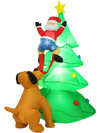 6.5 Feet Outdoor Inflatable Christmas Tree Santa Decor with LED Lights
