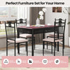 5-piece dining set featuring a wood and metal table with 4 cushioned chairs, perfect for elegant dining experiences.