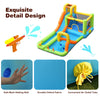 Inflatable water slide park features safe mesh walls, durable oxford fabric, and includes water play accessories for.