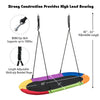 Colorful 60-inch oval swing with adjustable rope, sturdy construction, and 700lbs capacity for outdoor fun.