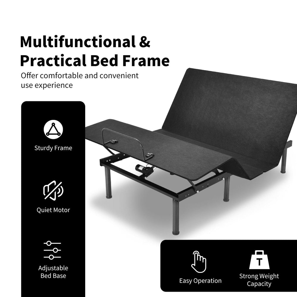 Costway Adjustable Bed Base Frame with Wireless Remote Control Queen Size New