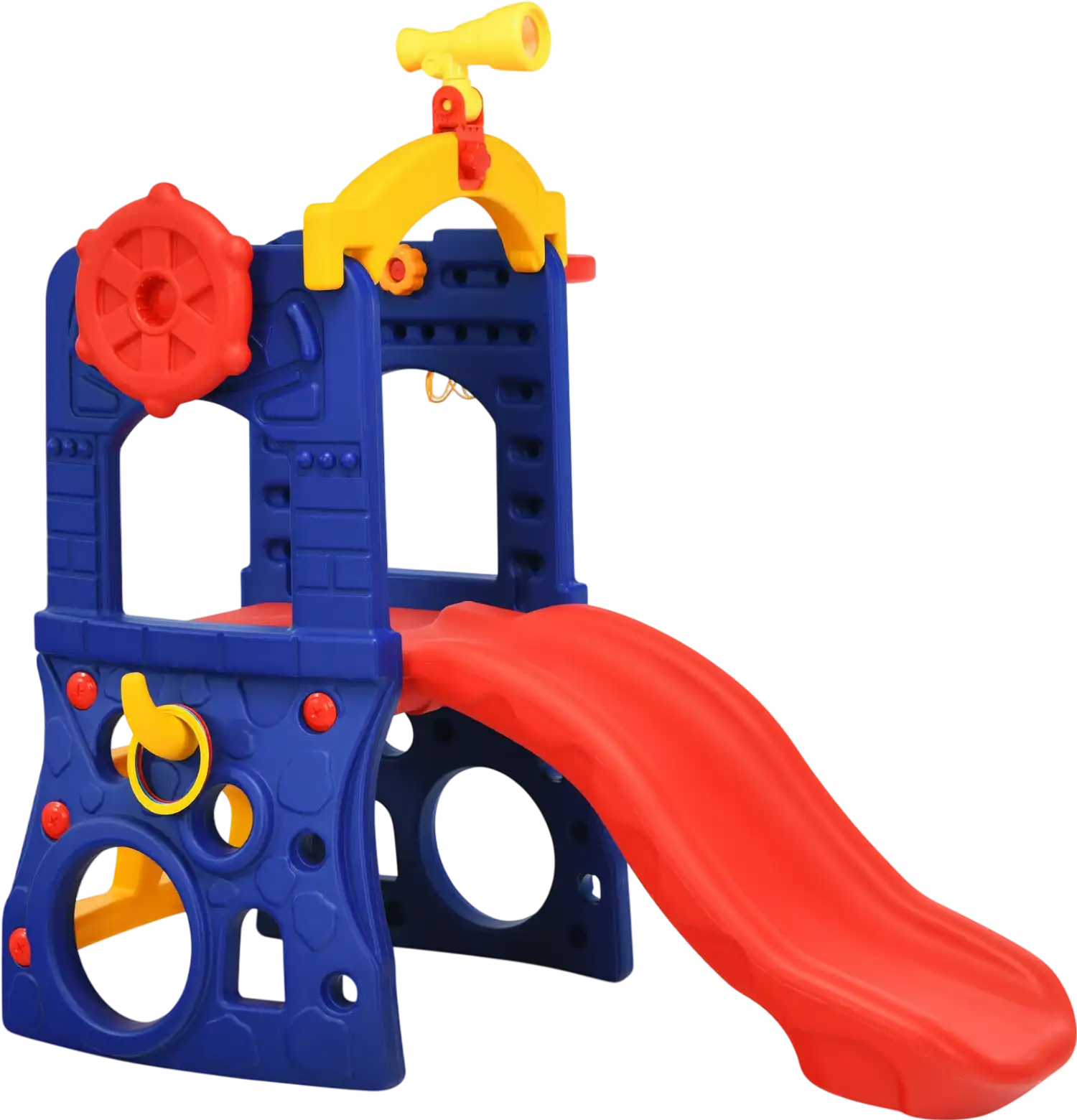 Costway 6-in-1 Freestanding Kids Slide Basketball Hoop Ring Toss 83247605 New