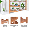 Bamboo storage shoe rack with four tiers, side handles for easy carry, and stable construction for versatile use.
