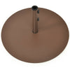 Heavy-duty 29.5-inch steel umbrella base stand with powder coating and two hand tightening knobs for stability.